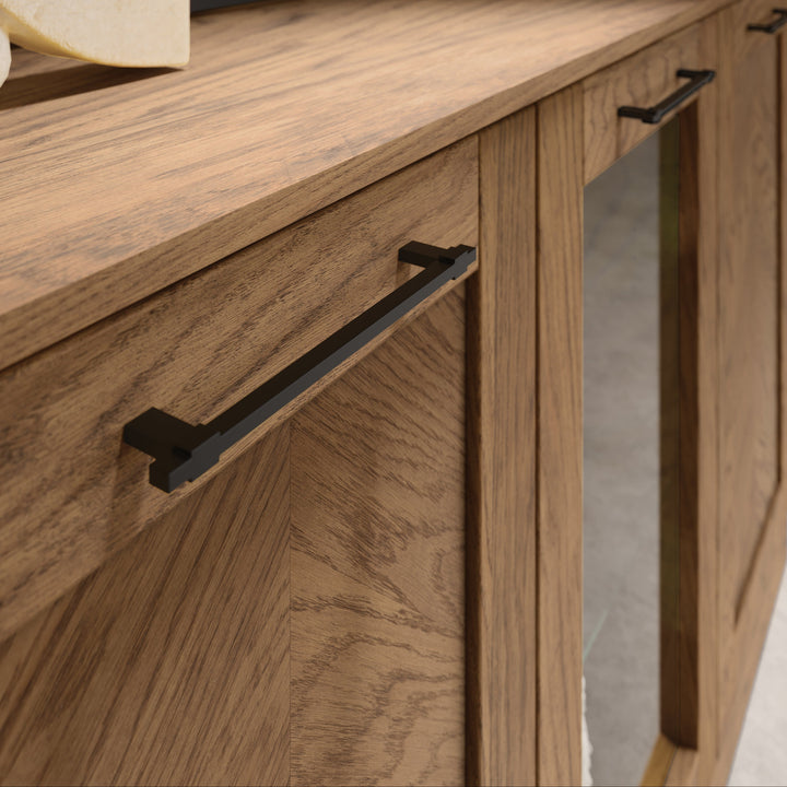 Vitrine rustique en chêne huilé COZY 10, 65×198×42 cm | VESKOR