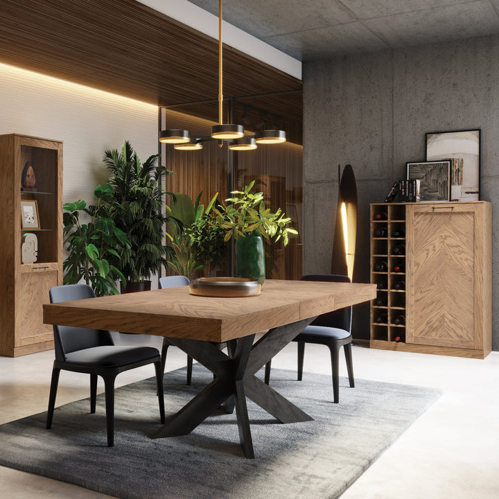 Meuble de bar rustique en chêne huilé COZY 15, 100×140×50 cm | VESKOR