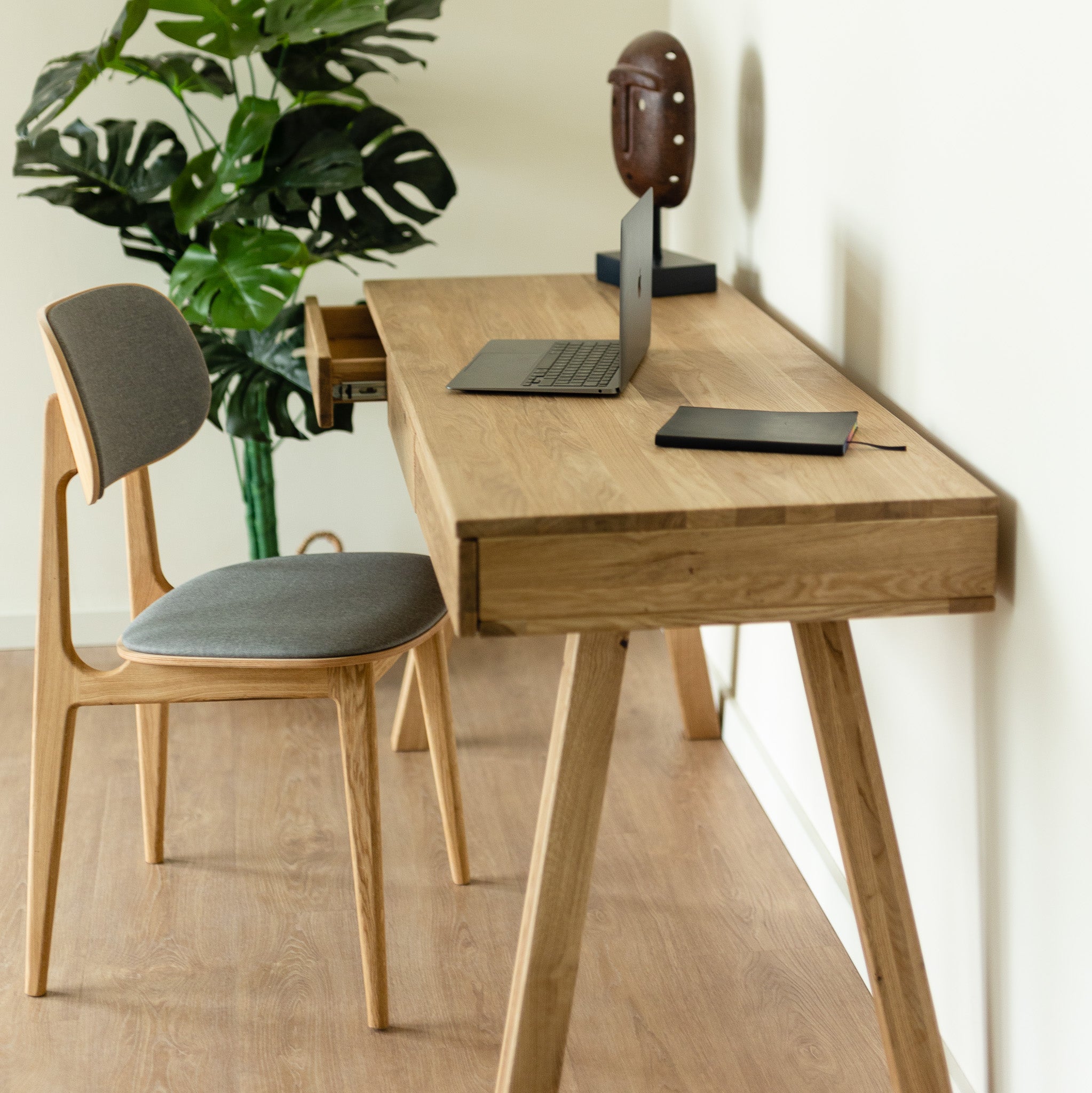 VESKOR Bureau Einstein en bois de chêne massif Meubles nordiques modernes