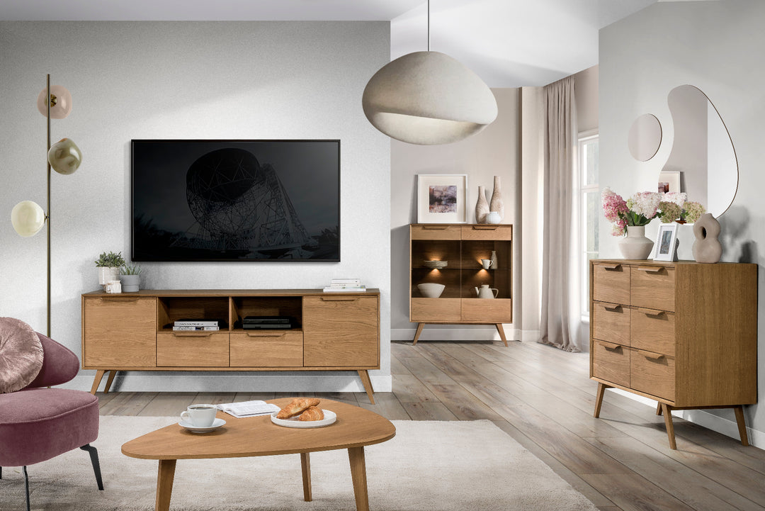 Commode rustique en chêne LEO 12, 105×49,5×100,7 cm | VESKOR