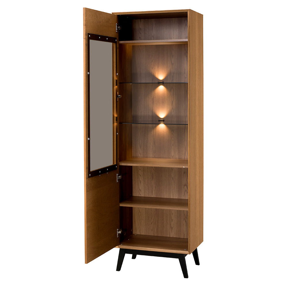 Vitrine en chêne miel LAZURE 10, 60×42×195 cm | VESKOR