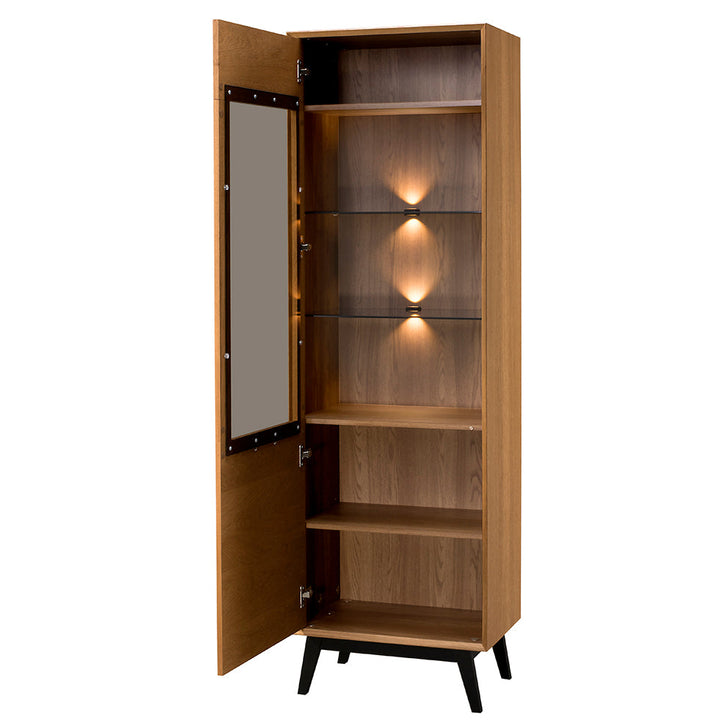 Vitrine en chêne miel LAZURE 10, 60×42×195 cm | VESKOR