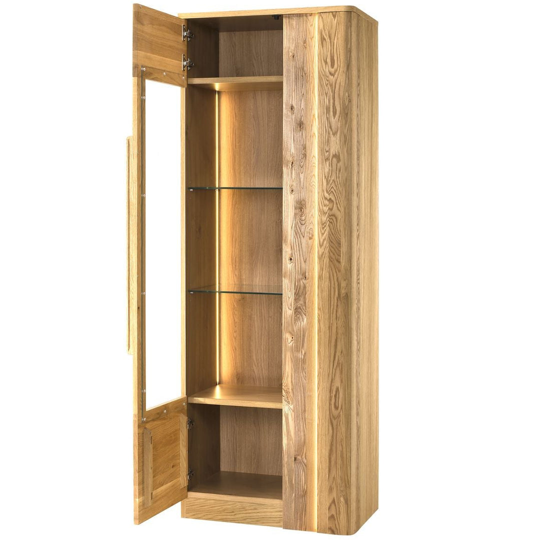 Vitrine en chêne miel LONDON 10, 72×202×43 cm | VESKOR
