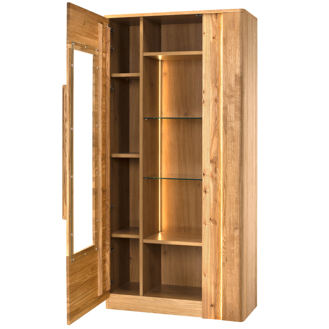 Vitrine en chêne miel LONDON 12, 98×202×43 cm | VESKOR