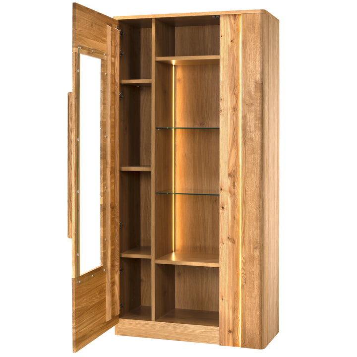 Vitrine en chêne miel LONDON 12, 98×202×43 cm | VESKOR