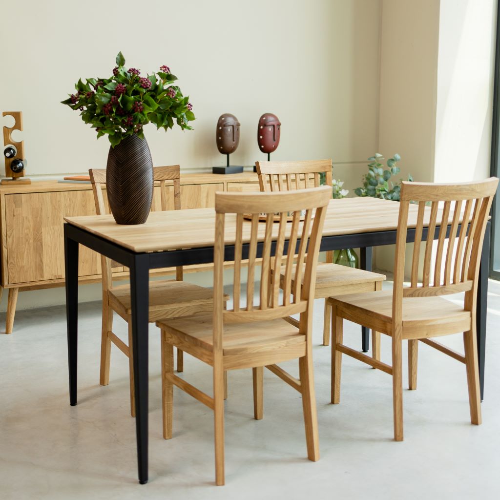 VESKOR Table de salle à manger en chêne massif MADRID Meubles modernes nordiques