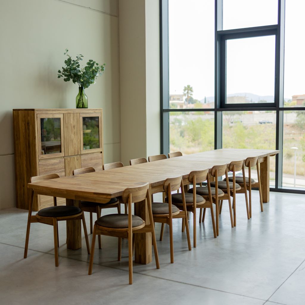 VESKOR Table de salle à manger rectangulaire extensible Balder en chêne massif Meubles nordiques modernes