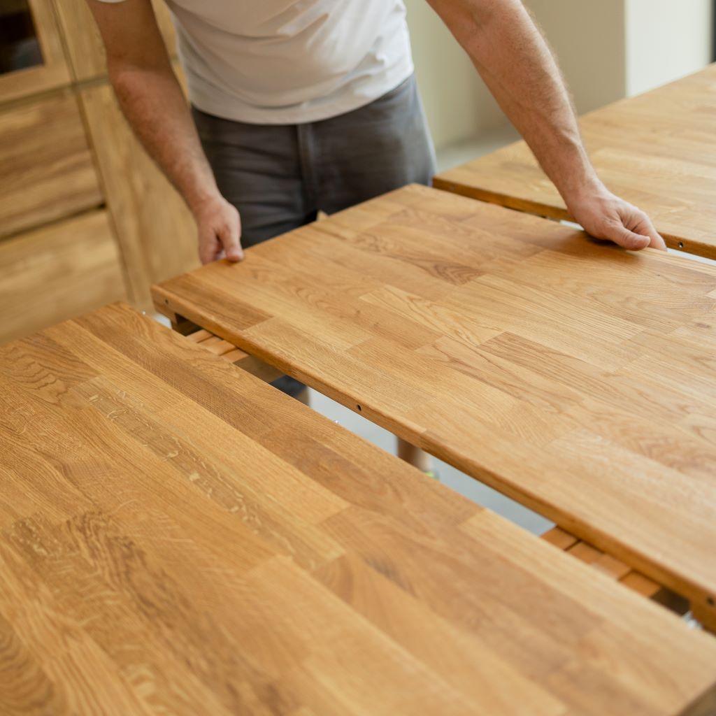 VESKOR Table de salle à manger rectangulaire extensible Balder en chêne massif Meubles nordiques modernes