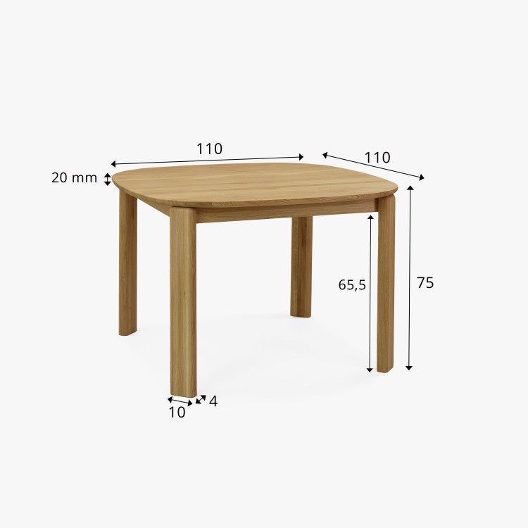 Table de salle à manger ronde à rallonge en chêne massif Victoria | VESKOR