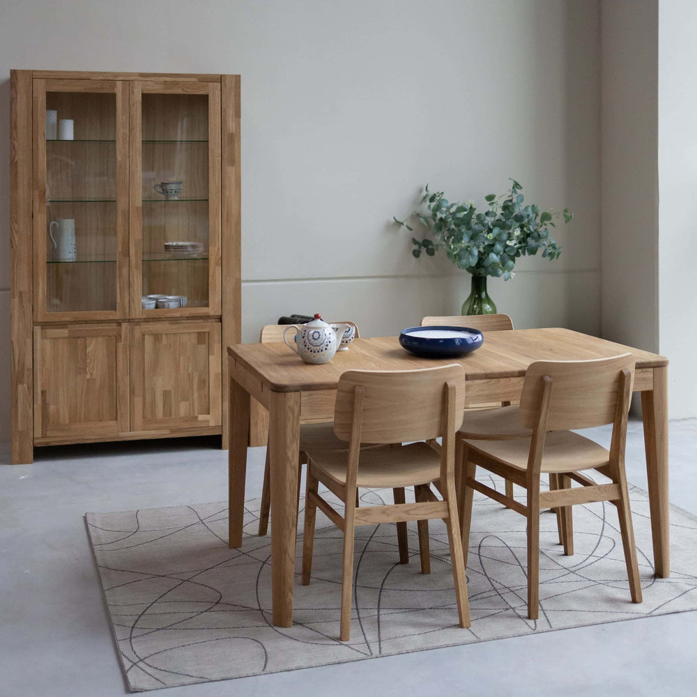 VESKOR Table de salle à manger rectangulaire à rallonge en bois de chêne DANIA style nordique durable Mobel.Store