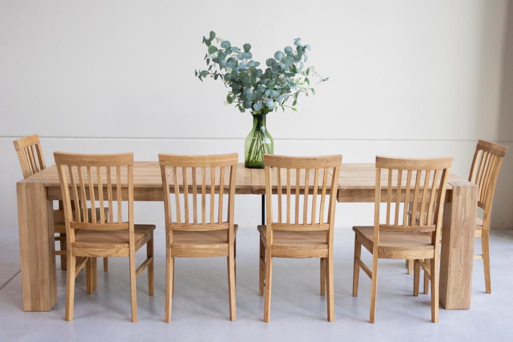 Table de salle à manger à rallonge VESKOR Ontario chêne massif Meubles modernes nordiques