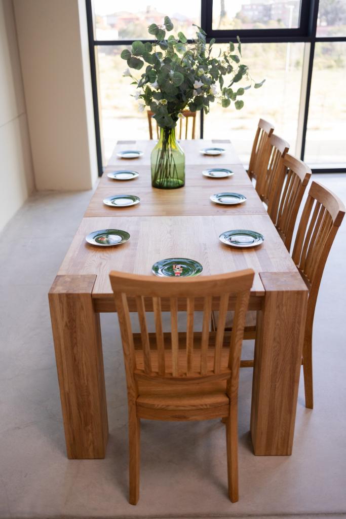 Table de salle à manger à rallonge VESKOR Ontario chêne massif Meubles modernes nordiques