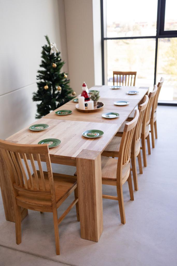 Table de salle à manger à rallonge VESKOR Ontario chêne massif Meubles modernes nordiques