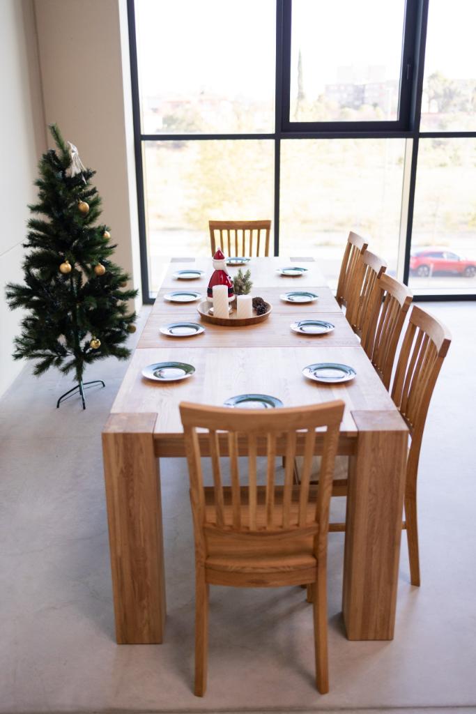 Table de salle à manger à rallonge VESKOR Ontario chêne massif Meubles modernes nordiques