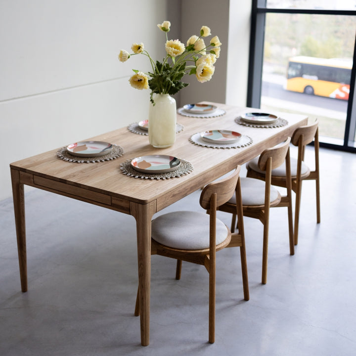 VESKOR table en bois massif de chêne Bergame meubles nordiques modernes
