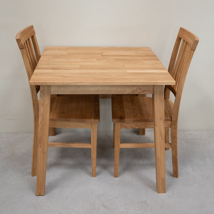 VESKOR Table de salle à manger carrée à rallonge en bois de chêne massif TOMAS