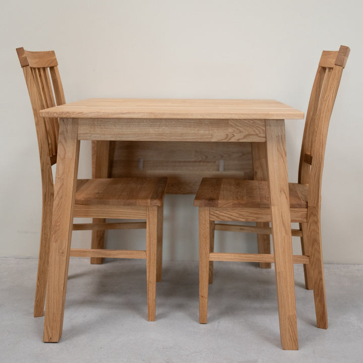 VESKOR Table de salle à manger carrée à rallonge en bois de chêne massif TOMAS