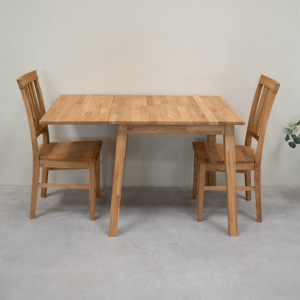 VESKOR Table de salle à manger carrée à rallonge en bois de chêne massif TOMAS