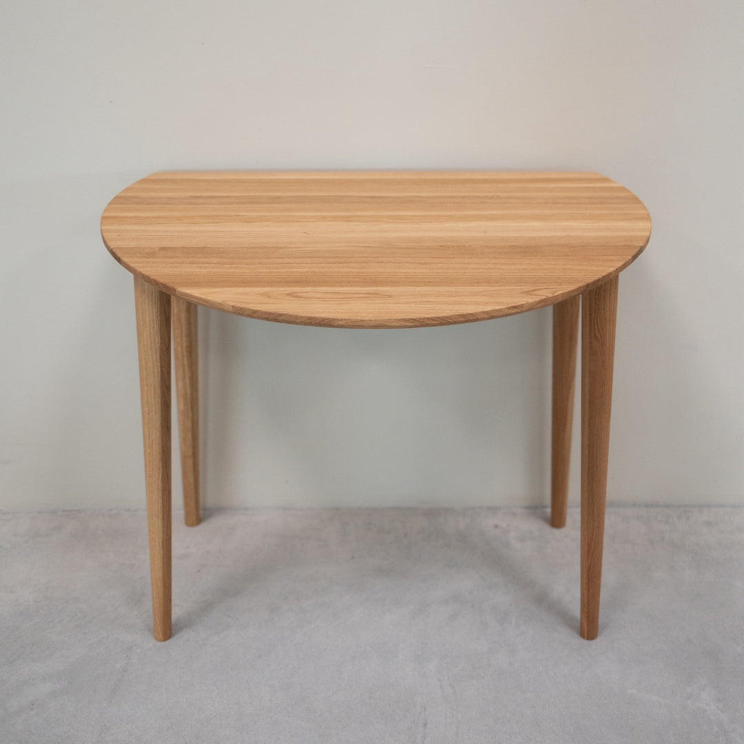 VESKOR Table de salle à manger ronde à rallonge en chêne massif LUNA