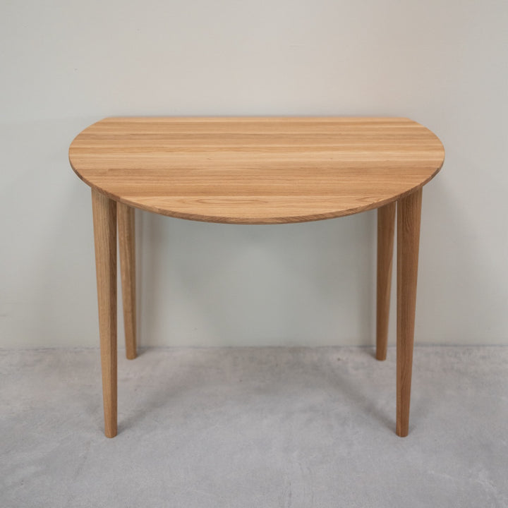 VESKOR Table de salle à manger ronde à rallonge en chêne massif LUNA