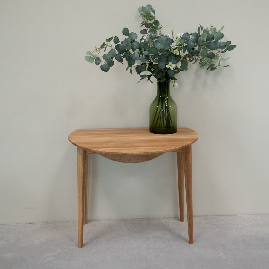 VESKOR Table de salle à manger ronde à rallonge en chêne massif LUNA