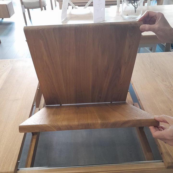 VESKOR Table de salle à manger à rallonge en bois de chêne massif KODAMA