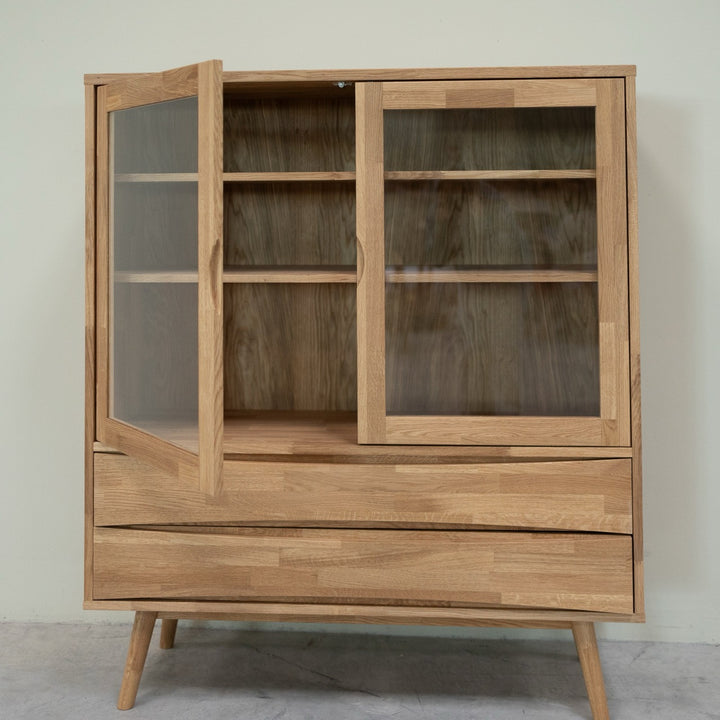 VESKOR Vitrine en bois massif de chêne durable MALMO 1