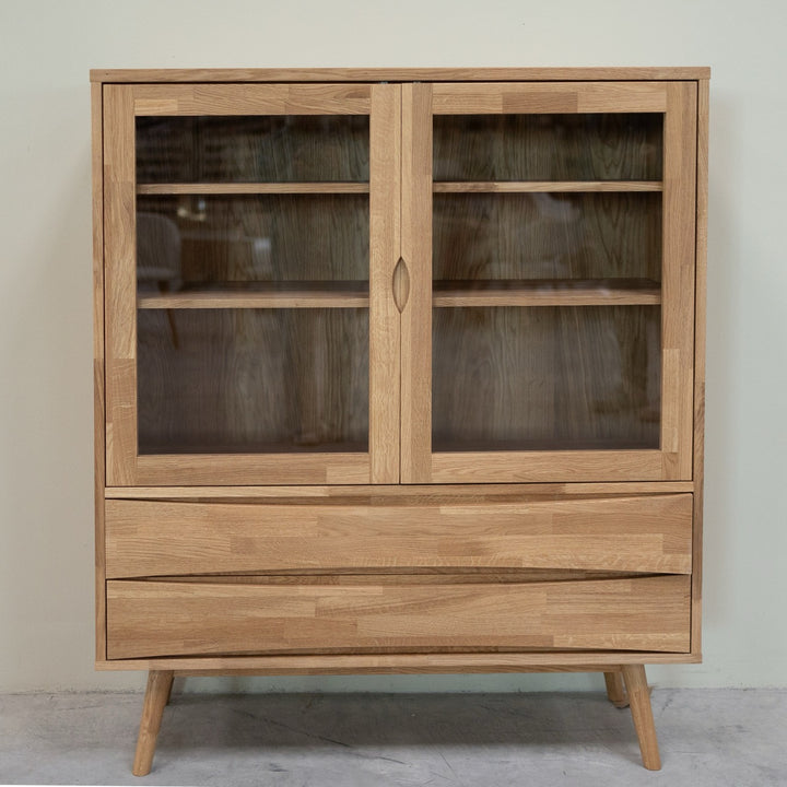 VESKOR Vitrine en bois massif de chêne durable MALMO 1