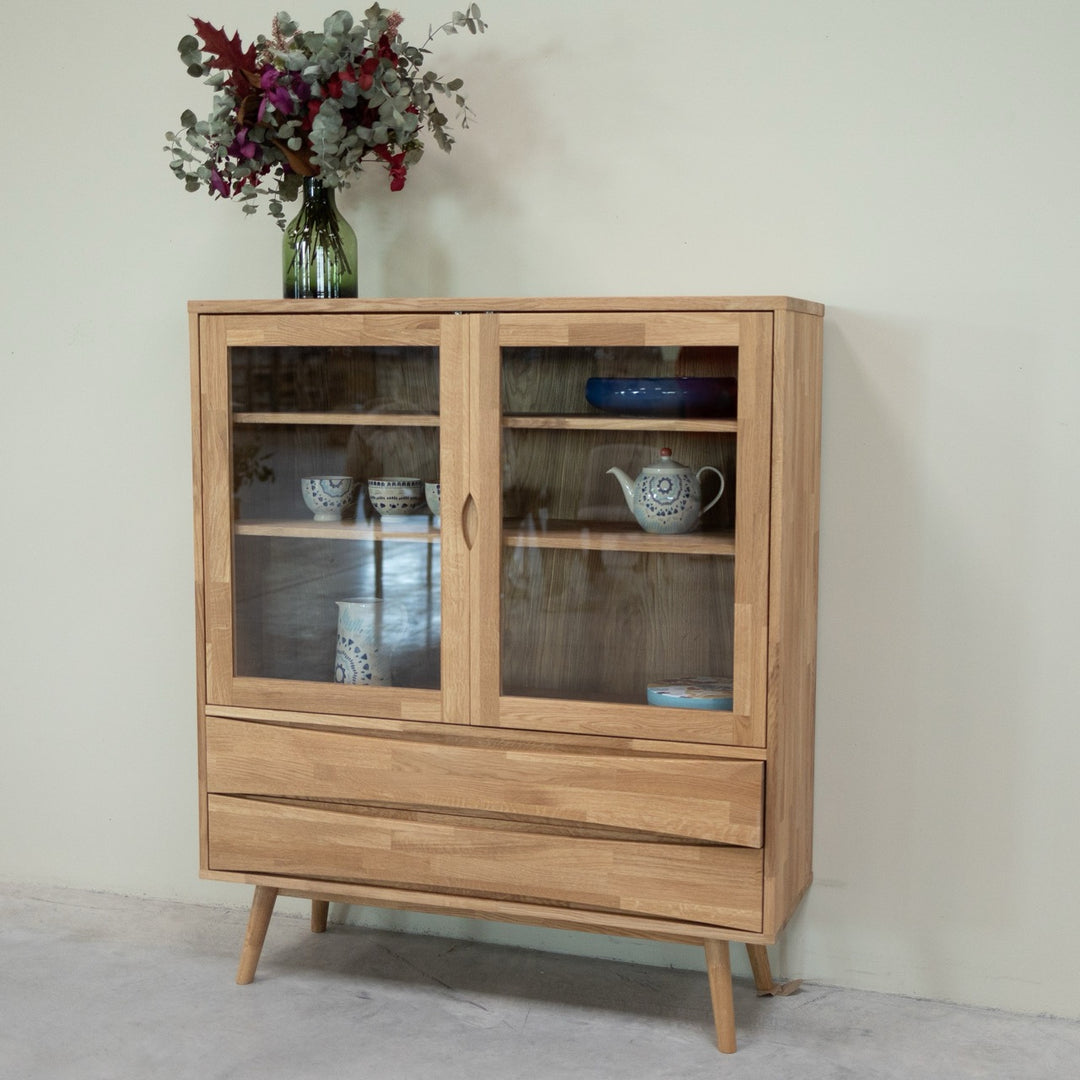 VESKOR Vitrine en bois massif de chêne durable MALMO 1