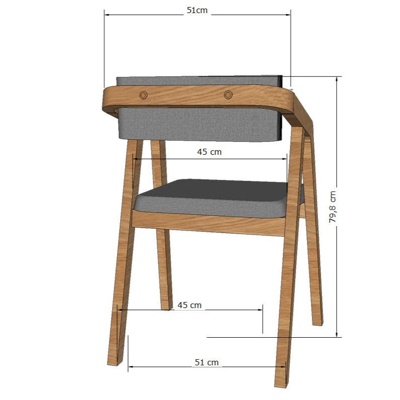  VESKOR Set of 2 Solid Oak Upholstered Dining Chairs Soho