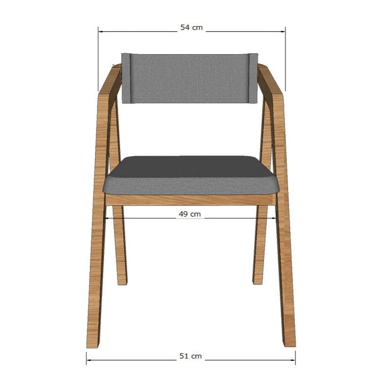  VESKOR Set of 2 Solid Oak Upholstered Dining Chairs Soho