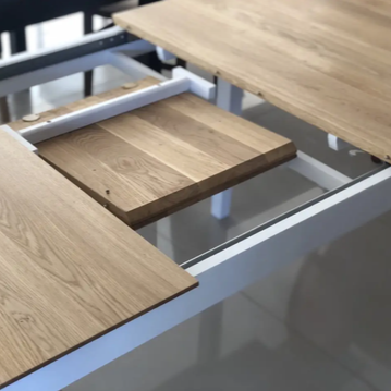 VESKOR Mesa de comedor extensible de madera maciza Lausanne