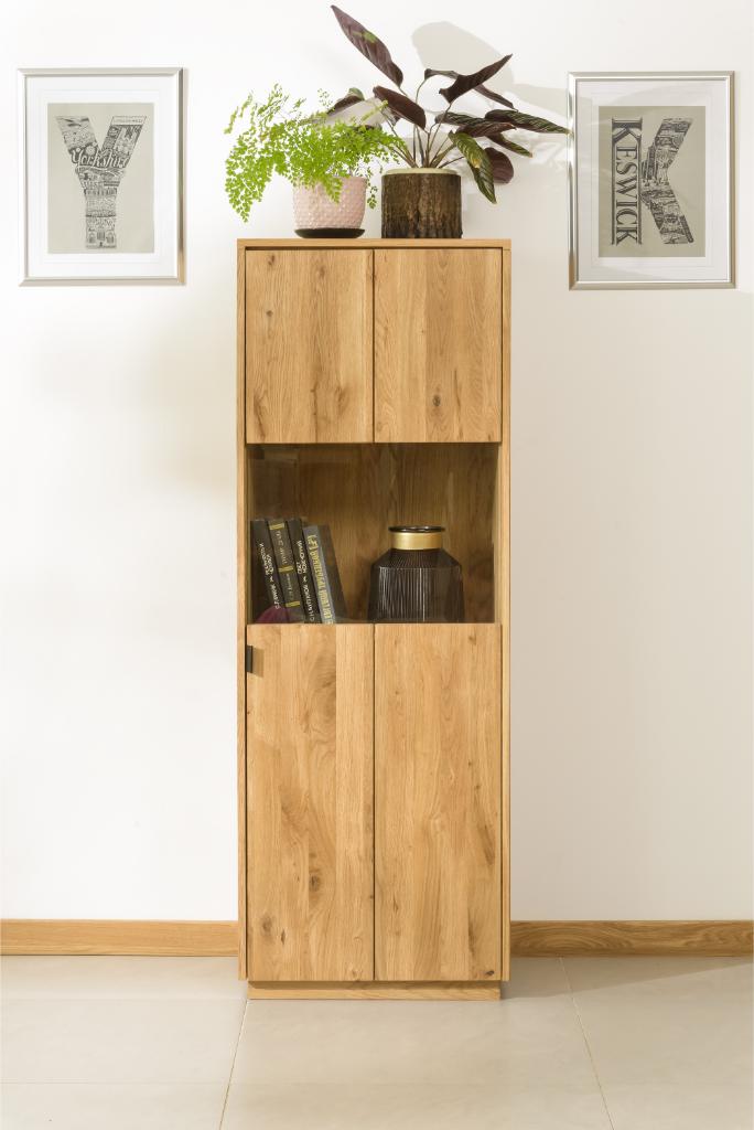 VESKOR Vitrina Dania 3 mueble nórdico moderno madera maciza roble