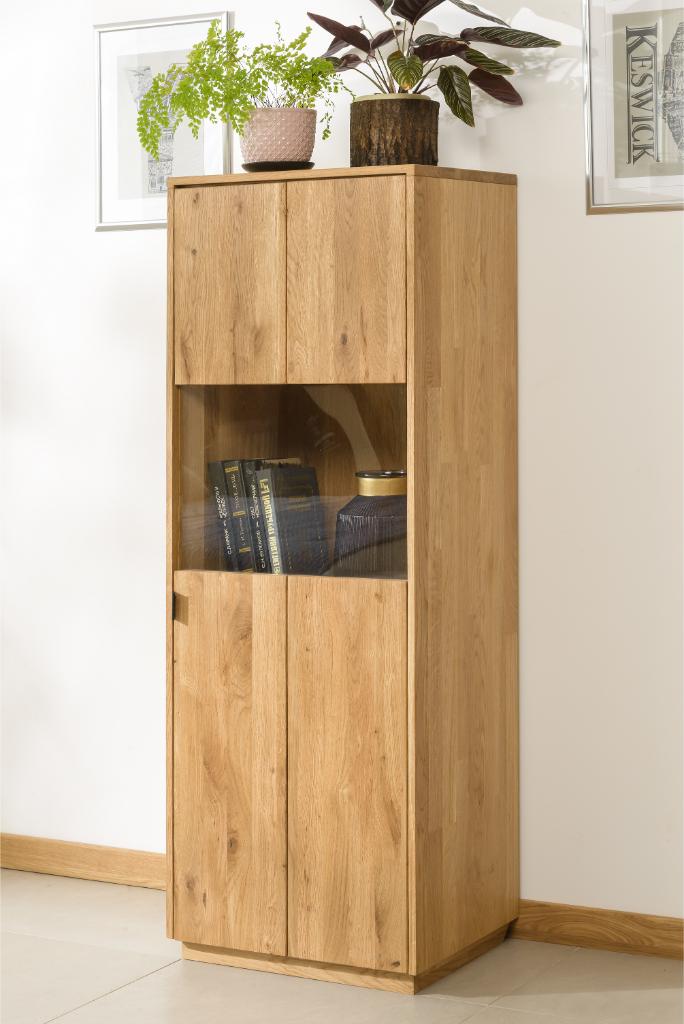 VESKOR Vitrina Dania 3 mueble nórdico moderno madera maciza roble