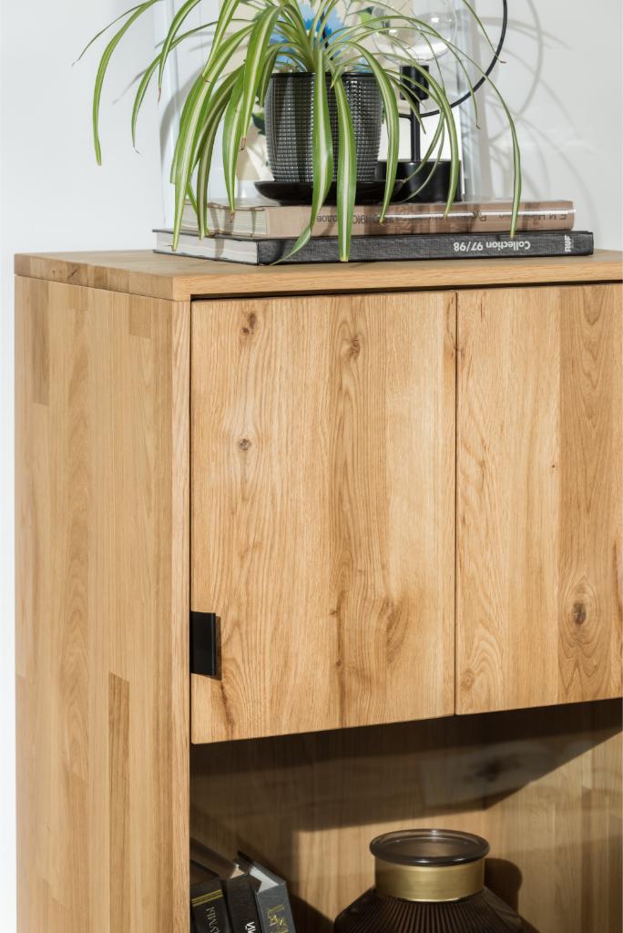 VESKOR Vitrina Dania 3 mueble nórdico moderno madera maciza roble