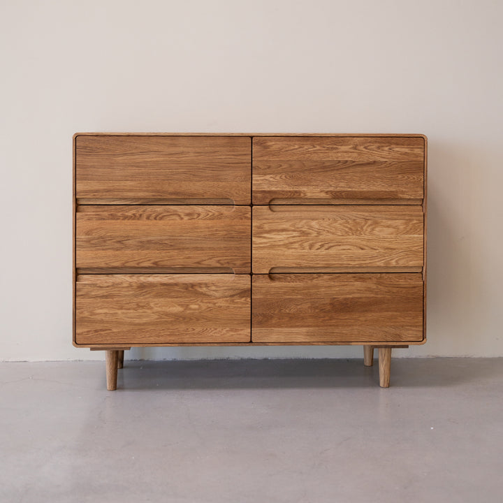 VESKOR Amandi commode 4 tiroirs en chêne massif meubles nordiques modernes