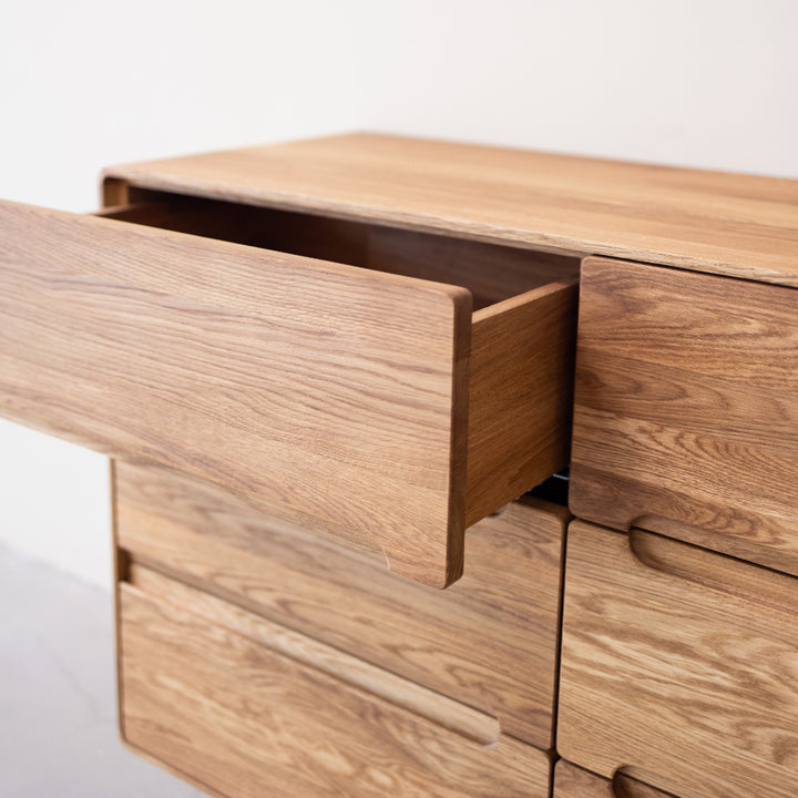 VESKOR Amandi commode 4 tiroirs en chêne massif meubles nordiques modernes