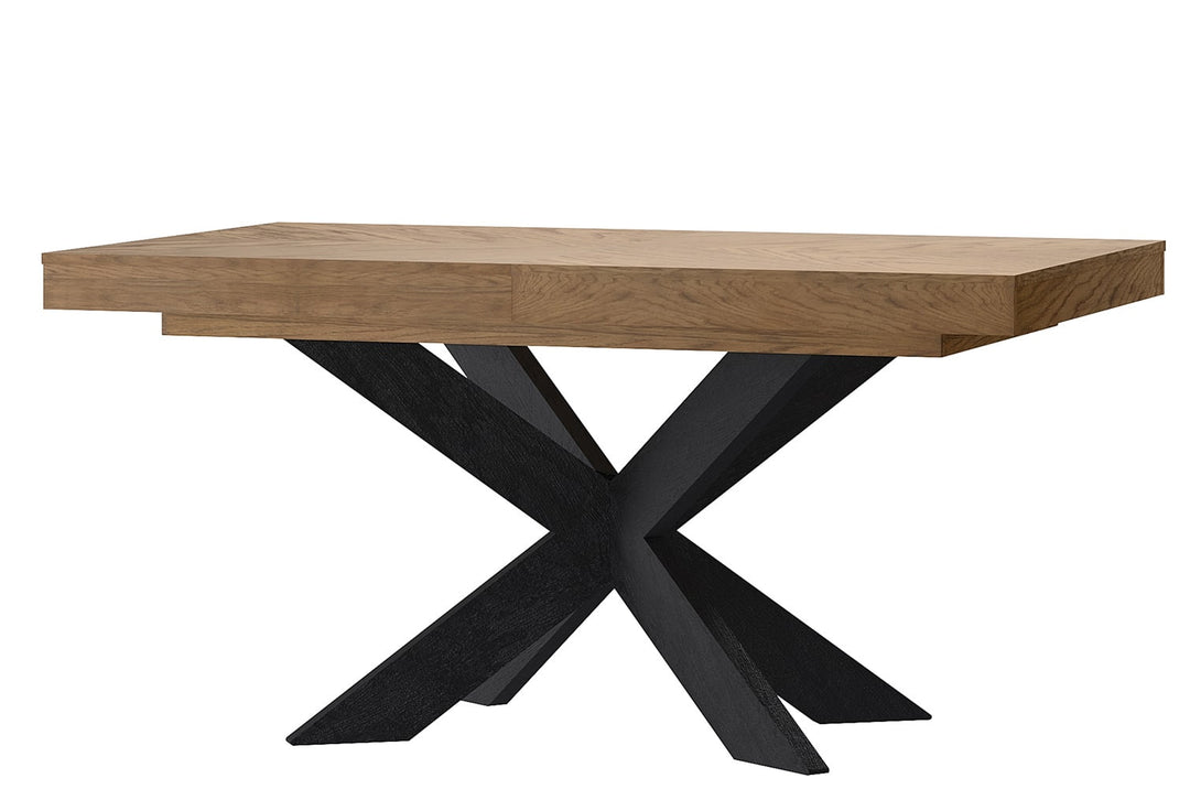 Table de salle à manger à rallonge en chêne rustique huilé COZY 39, 160-210x95×79 cm | VESKOR