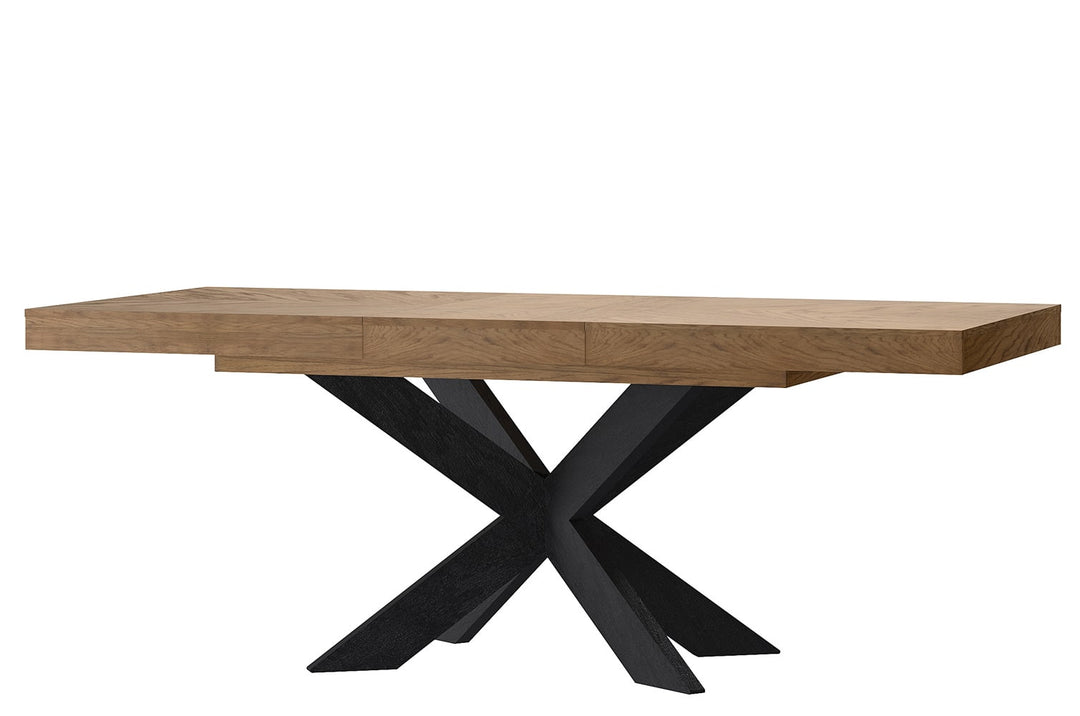 Table de salle à manger à rallonge en chêne rustique huilé COZY 39, 160-210x95×79 cm | VESKOR