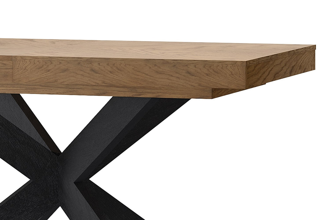 Table de salle à manger à rallonge en chêne rustique huilé COZY 39, 160-210x95×79 cm | VESKOR