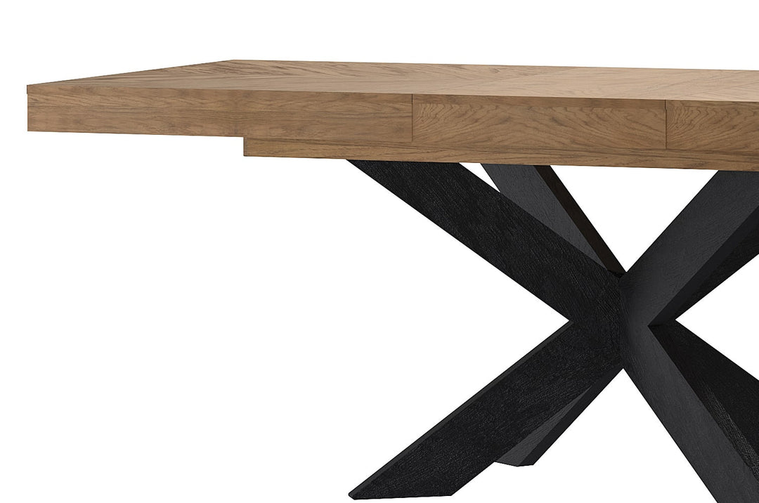 Table de salle à manger à rallonge en chêne rustique huilé COZY 39, 160-210x95×79 cm | VESKOR
