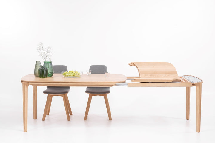 Table de salle à manger à rallonge en bois massif hêtre ou chêne IKONA | KARPIS