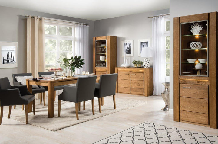 Table de salle à manger à rallonge en bois de chêne VELVET 40, 160-250x90x78 cm | VESKOR