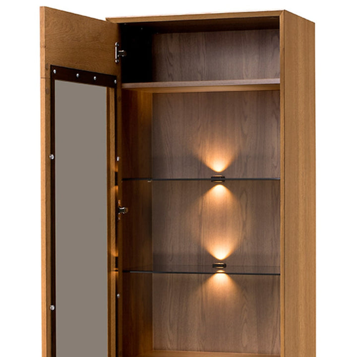 Vitrine en chêne miel LAZURE 10, 60×42×195 cm | VESKOR