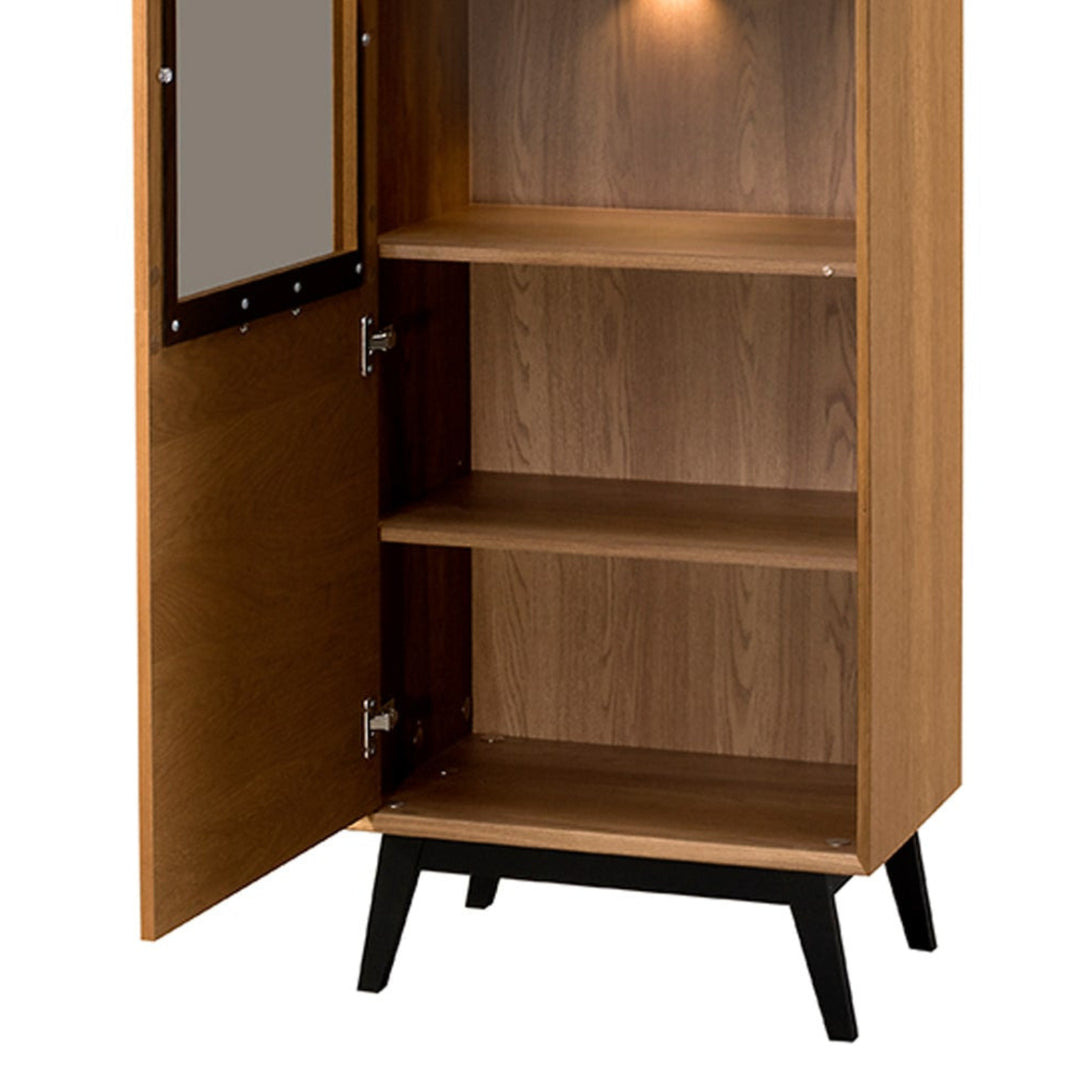 Vitrine en chêne miel LAZURE 10, 60×42×195 cm | VESKOR