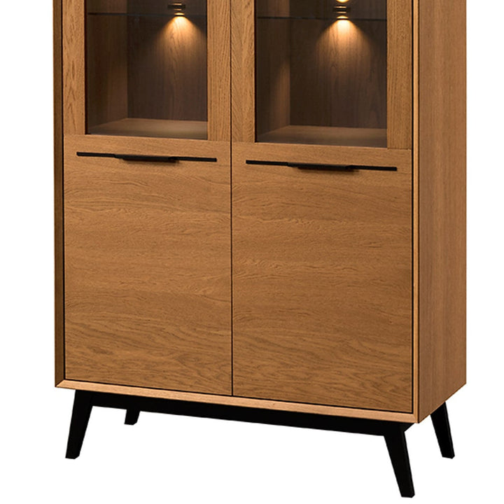 Vitrine en chêne miel LAZURE 12, 95×42×195 cm | VESKOR