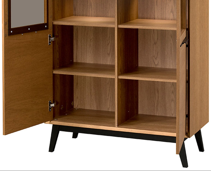 Vitrine en chêne miel LAZURE 12, 95×42×195 cm | VESKOR