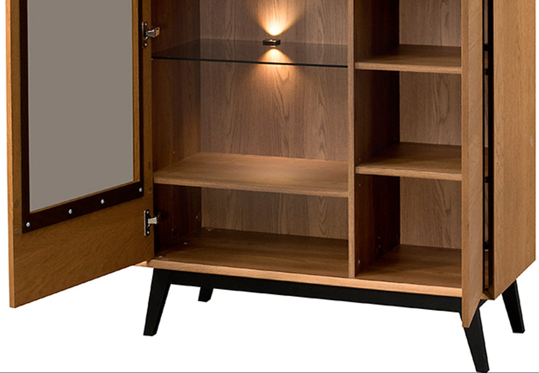 Vitrine en chêne miel LAZURE 15, 95×42×125 cm | VESKOR