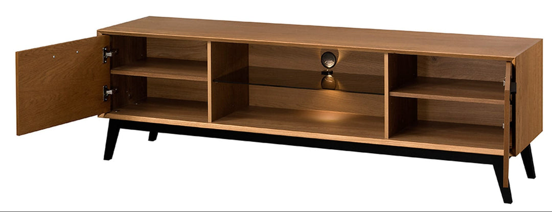 Meuble TV en chêne miel LAZURE 25, 180×55×42 cm | VESKOR