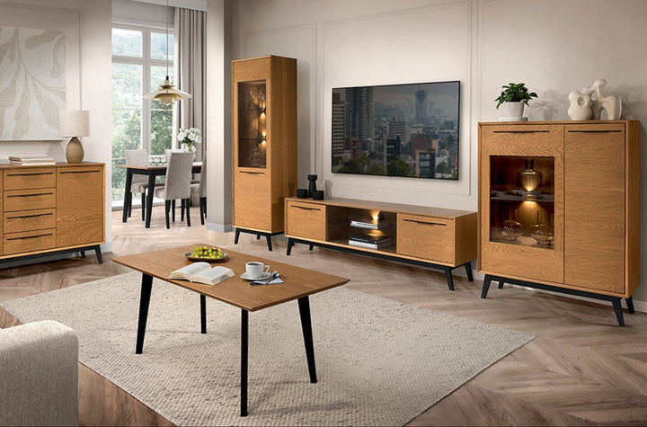 Table basse en chêne rustique LAZURE 41, 120×62×49 cm | VESKOR